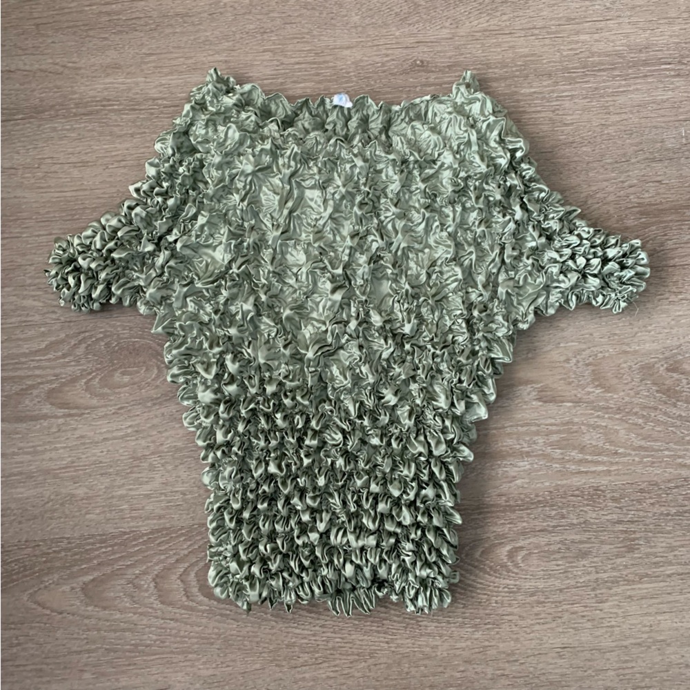 FC Light Green Popcorn Y2K Top Size S